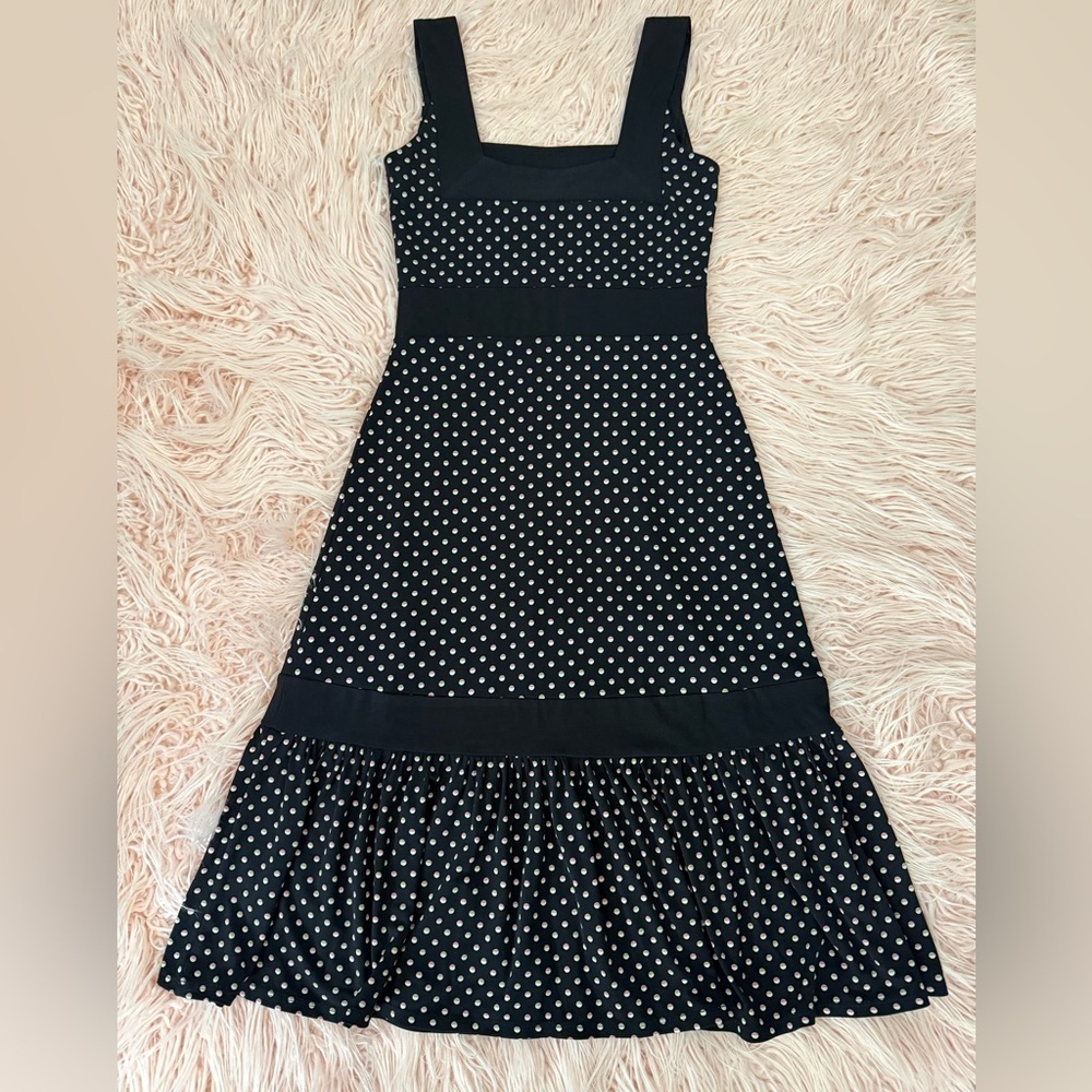 BCBG MAXAZRIA Dotted Midi Dress